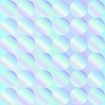 Seamless holographic abstract pattern. Geometric print composed of circles on Illustrazione stock