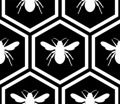 Seamless Honeycomb Shape Motifs Pattern, Beehive or Bee House Form Stock Illustration