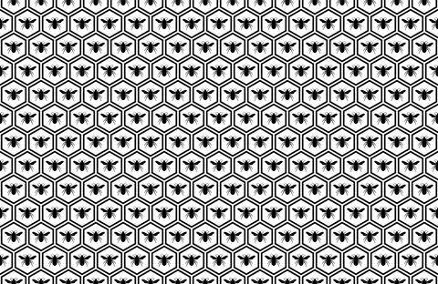 Seamless Honeycomb Shape Motifs Pattern, Beehive or Bee House Form Stock Illustration