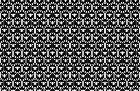 Seamless Honeycomb Shape Motifs Pattern, Beehive or Bee House Form Stock Illustration