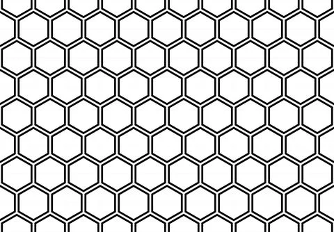 Seamless Honeycomb Shape Motifs Pattern, Beehive or Bee House Form Stock Illustration
