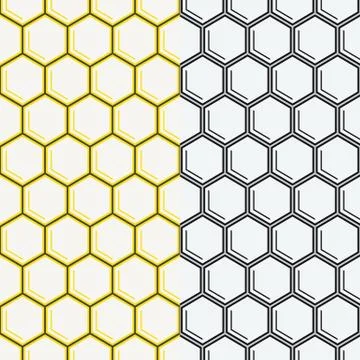 Seamless Honeycomb Vector Pattern. Geometric Background Stock Illustration