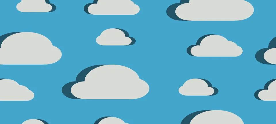 Seamless horizontal background of blue sky and clouds. Stock Illustration
