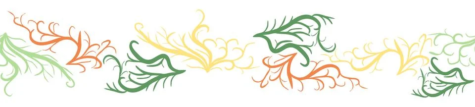 Seamless horizontal banner pattern with shells, seaweed, fish, corals and s.. Stockillustratie