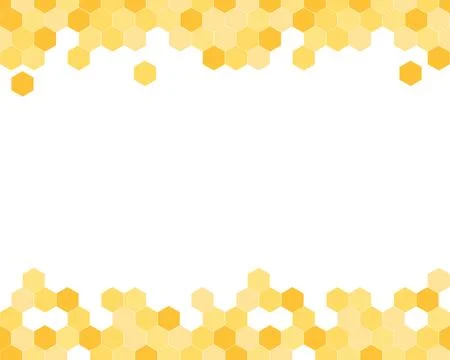 Seamless horizontal border pattern with honeycomb. Cute beekeeping frame de.. Stock Illustration