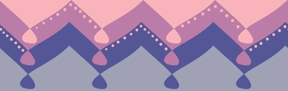 Seamless horizontal border with zig zag shapes Stock-Illustration