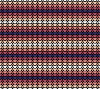 Seamless horizontal knitting pattern Stock Illustration