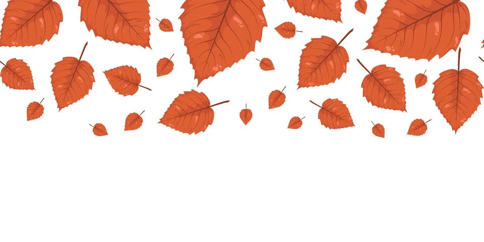 Seamless horizontal leaves banner pattern Stock Illustration