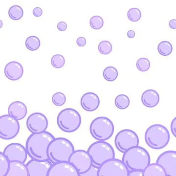 Seamless horizontal pattern with soap bubbles, seamless footer, naive and sim イラスト素材