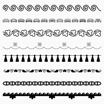 Seamless horizontal patterns  Stock Illustration