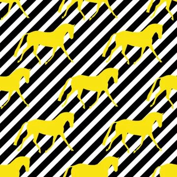 Seamless horse pattern. Realistic vector silhouette, flat style. Pastel diago 스톡 일러스트