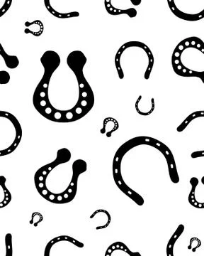 Seamless with horseshoes Stock Illustration