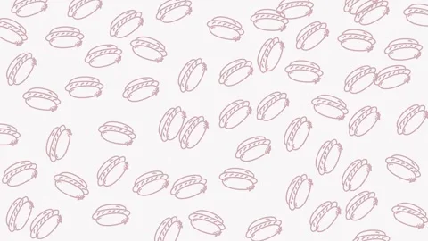 Seamless Hot Dog Pattern with Colorful Motion Design Stock Footage 334102199