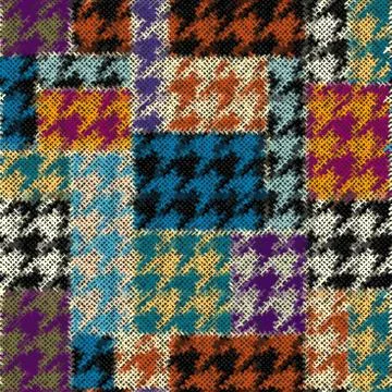 Seamless Hounds-tooth pattern. Imitation of a texture of rough canvas. Illustrazione stock