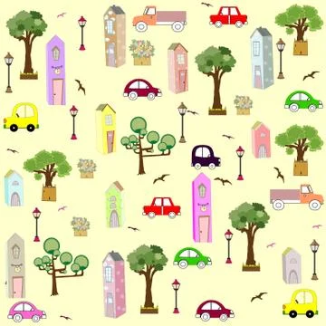 Seamless house pattern Stock Illustration