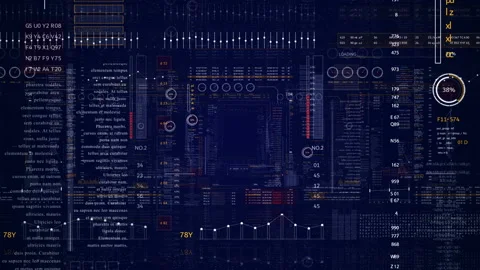 Seamless HUD technological User Interface. Stock Footage 129161788