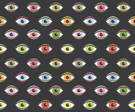Seamless Human Eyes Pattern Stock Illustration