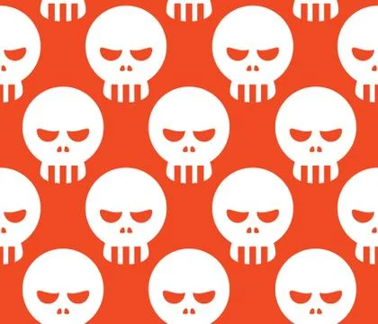 Seamless Human Head Skull Pattern Stock Illustration