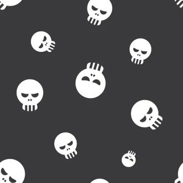 Seamless Human Skull Pattern Background Stock Illustration
