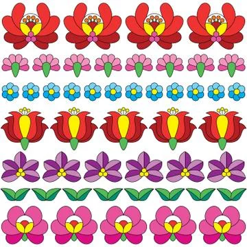 Seamless Hungarian folk art pattern - floral Kalocsai embroidery Stock Illustration