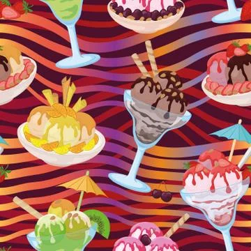 Seamless, Ice Cream Illustrazione stock