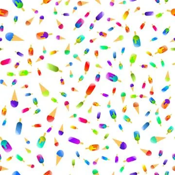 Seamless ice cream pattern colorful background Stock Illustration
