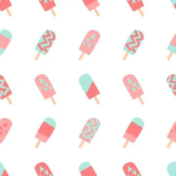 Seamless Ice Cream Pattern Illustrazione stock