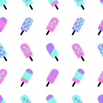 Seamless Ice Cream Pattern 스톡 일러스트