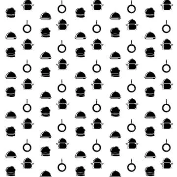 Seamless icon pattern cooking design on white background Stock Illustration