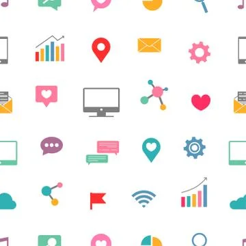 Seamless icons of electronics Illustration