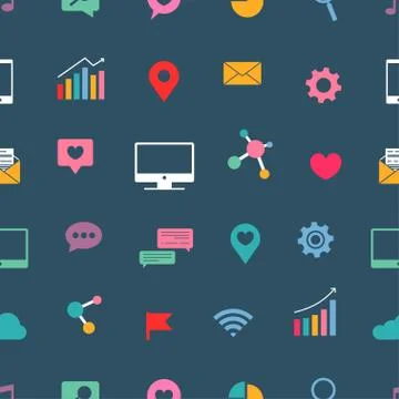 Seamless icons of electronics Stock Illustration