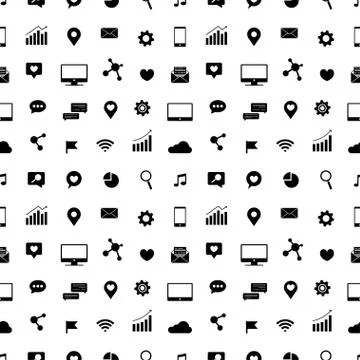 Seamless icons of electronics Stock Illustration
