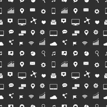 Seamless icons of electronics Illustrazione stock