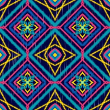 Seamless Ikat ethnic traditional pattern geometric abstract folklore orname.. Stock Illustration