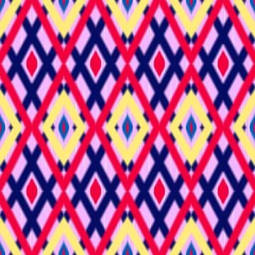 Seamless Ikat ethnic traditional pattern geometric abstract folklore ornament Tr Stock Illustration