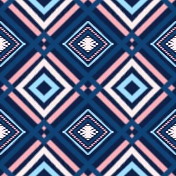 Seamless Ikat ethnic traditional pattern geometric abstract folklore orname.. Stock Illustration