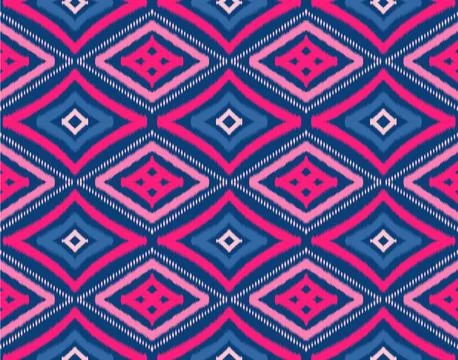 Seamless Ikat ethnic traditional pattern geometric abstract folklore orname.. Stock Illustration