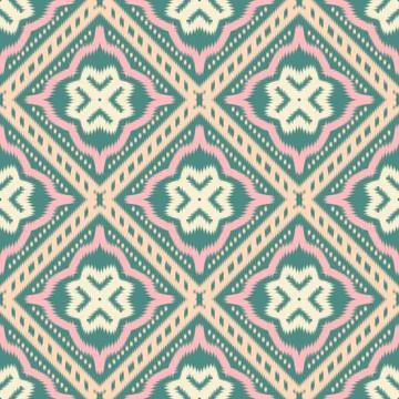 Seamless Ikat ethnic traditional pattern geometric abstract folklore orname.. Stock Illustration