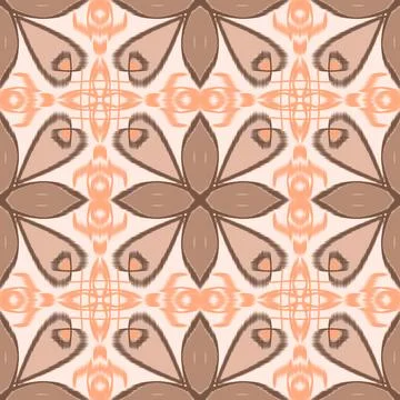 Seamless Ikat floral geometric pattern Stock Illustration
