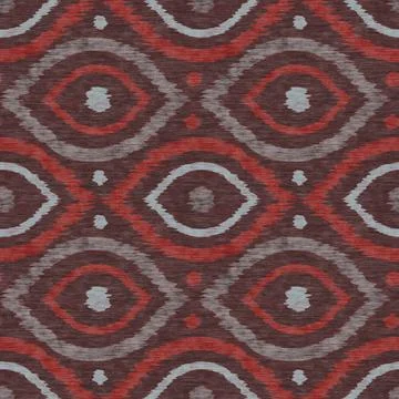 Seamless ikat ogee pattern in vintage style. Retro pattern of abstract eyes. Stock Illustration