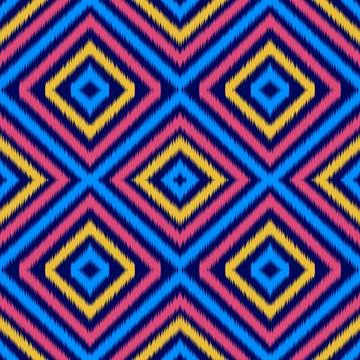 Seamless ikat pattern geometric Abstract folklore ornament Tribal ethnic il.. イラスト素材