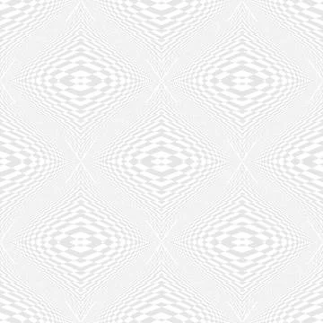 Seamless illusion geometric pattern. White and gray distorted texture Stock Illustration