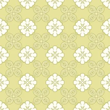 Seamless illustrated pattern made of abstract elements in beige and yellow Stock Illustration