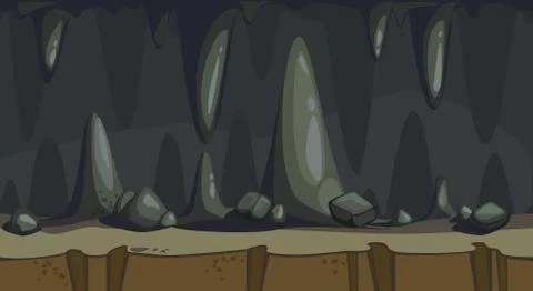 Seamless illustration of the cave Stock Illustration