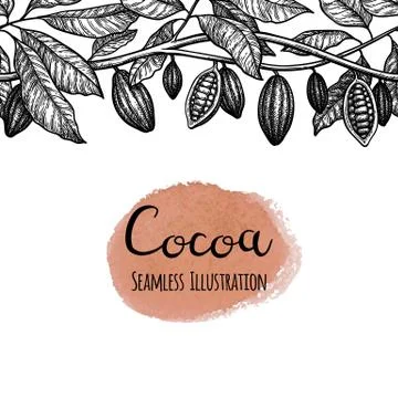 Seamless illustration of cocoa. Stock Illustration