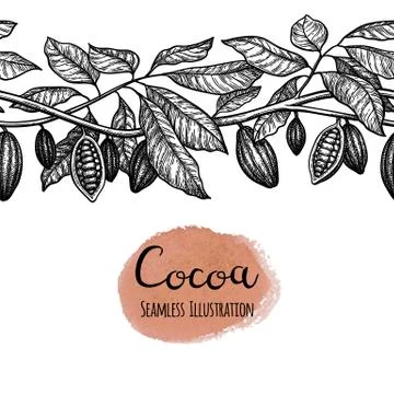 Seamless illustration of cocoa. Stock-Illustration