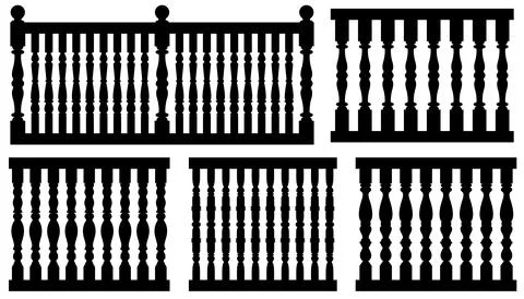 Seamless illustration of different railings Stock Illustration