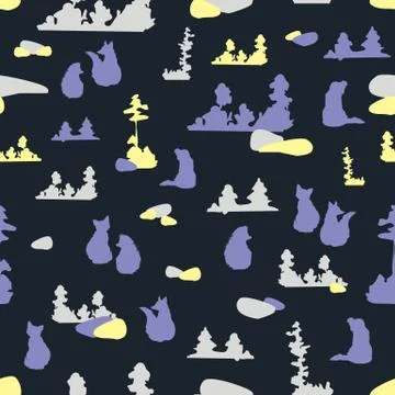Seamless illustration of forest Stock Illustration