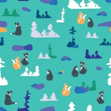 Seamless illustration of forest Stock Illustration