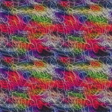 Seamless illustration, multicolored thin tangled woolen threads Stock Illustration